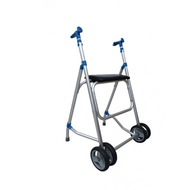 Aluminum Walker, Lightweight Folding Walker, Height Adjustable Walker with 6