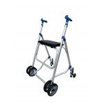 Aluminum Walker, Lightweight Folding Walker, Height Adjustable Seated Walker with 6