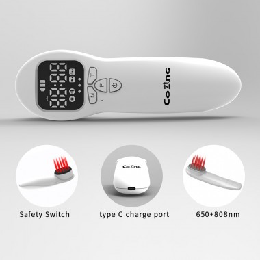 Hand laser pain relief device for both human use and veterinary